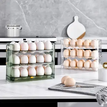 Уникален Органайзер за яйца, видими За запазване на свежестта, Стабилен базов контейнер за храна, държач за яйца, тава за съхранение на свежест