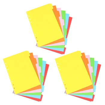 18 бр. Цветни етикети, Разделители, за да разделите страниците, Картонени карти за индексиране на категории, етикети, обикновена Хартия, формат А5 с 6 Дупки