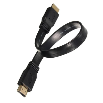 Кратък HDMI конектор от един мъж към мъж, плосък кабел кабел Full HD за аудио-видео HDTV TV PS3