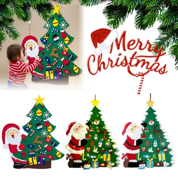 Със светлината/, без Светлина, 3D Коледна фетровая Елха 30 бр., бижута, изработени От блестящо Филц, Коледно Дърво, Комплект, подходящ за деца, подаръци със собствените си ръце, Дядо Коледа, Коледната елха
