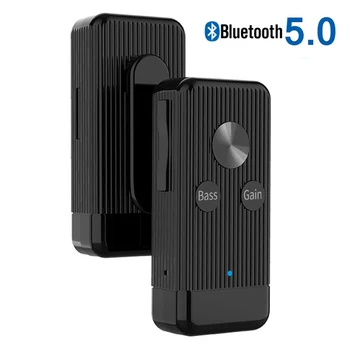 Аудиоприемник Aux Bluetooth 5.0, конектор 3.5 мм, преносим скоба, адаптер за безжични отбелязва стереонаушников Hifi, поддръжка за възпроизвеждане на TF картата