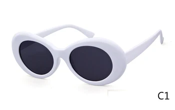 WHO CUTIE 2021 Очила на Кърт Кобейн Реколта Малки Овални Слънчеви очила Дамски 90-те Ретро Леопардовая дограма за Детски Лилави Слънчеви очила OM852