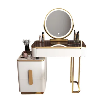 Скандинавските модерни тоалетни масички Огледало за гримиране, Луксозни тоалетни масички за кафе, Шкаф за съхранение