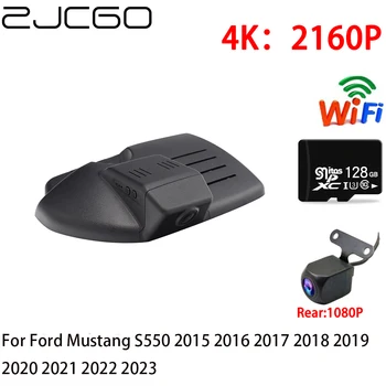ZJCGO 4K Автомобилен Видеорекордер Dash Cam Wifi Предна Камера за обратно виждане 2 Обектива на Монитора за Ford Mustang S550 2015 2016 2017 2018 2019 2020 2021 2022 2