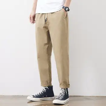 Мъжки панталони с еластичен ластик на талията, мъжки панталони-карго, девятые панталони, летни панталони