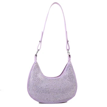 Лъскави чанти-тоут с кристали за жени 2023, Модерна и Луксозна Дизайнерска чанта, Дамска чанта, Голямо Голям чанта през рамо от изкуствена кожа