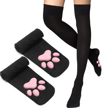 Дамски Високи чорапи, Чорапи в стил Харадзюку, бельо, 3D котешки нокът, Дълги чорапи, Високи чорапи до бедрото, Сексуална Компресия Чорапи в стил Лолита