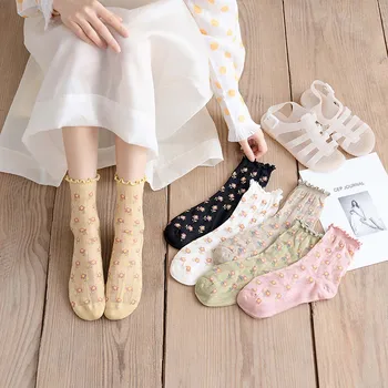 Дамски тънки летни чорапи с цветен модел под формата на Плесен, Мрежести Чорапи-носочные изделия, Дамски чорапи
