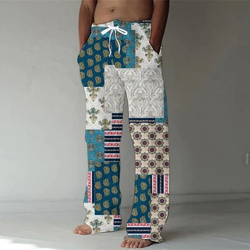 3D Принт, графика, Цветя, Мъжки Панталони, Всекидневни спортни панталони с джобове, панталони дантела прозорци по цялата си дължина, по-Големи Размери, Свободни панталони, Градинска облекло
