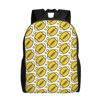 Жълта Раница с изображение, ръгби за мъже и жени, Училищна чанта за студенти, подходящи за 15-инчов лаптоп чанти