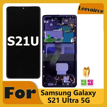 Оригиналното качество За Samsung Galaxy S21 Ultra 5G S21U G998F G998B G998F/DS LCD дисплей с Сензорен екран Дигитайзер В Събирането + Рамка