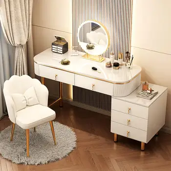Огледален лампа, Нощно шкафче, Скринове, Хотелски произведено стол, масичка за грим, Скринове за спалня, тоалетка с огледало, Мебели за нощен стая