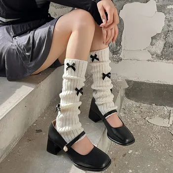 2023 Кавайные Японски Чорапи с Лък JK, терлици на Краката Вълнени Чорапи с Дрямка, Гамаши Y2k, пънк-чорапи с дрямка в стил Харадзюку, Корейски Чорапи за Краката