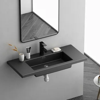 Вградена мивка от нано-камък черен мивка мивка полувстраиваемый таз изкуство единична квадратен таз баня