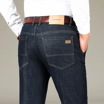 2023 Есента на Нови Бизнес мъжки Широки дънки, прав модални висококачествени модерни мъжки маркови памучни ежедневни дънкови панталони