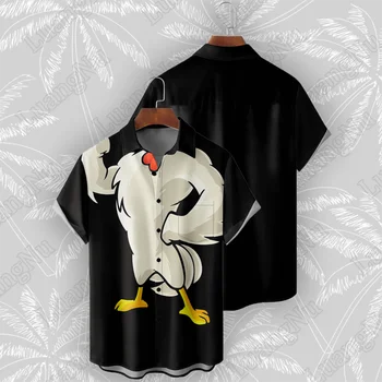 Мъжка Риза за Ролята, Летни високо качество Черни Блузи, Модни Хавайски Ризи с къс ръкав за Мъже 2023, всеки ден на Забавни Тениски, Cosplay