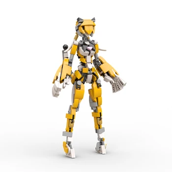 Мобилен костюм MOC за Момичета, Женски робот, Модел за момичета-роботи, Модулен механизъм с подвижни панти, 229 части, строителни играчки