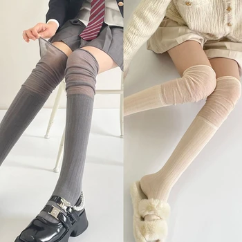 Дамски Чорапогащи до коляното, Модни Лоскутные Обикновена Чорапогащи до бедрата, Памучни Чорапи в стил 