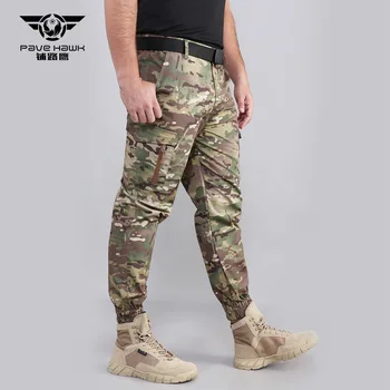 Износоустойчиви Камуфляжные Армейските Панталони-карго в клетката, за мъже, за спорт на открито, за туризъм, за градски тактически военни костюми, Панталони