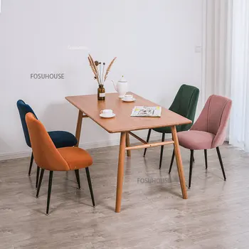Модерни кадифе, Трапезни столове за всекидневна Трапезария стол с мека облегалка Креативен Дизайн Популярните Леки Луксозни Столове за кухня