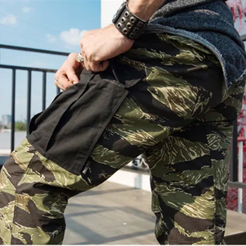 Мъжки Военни Камуфляжные Тактически Панталони-Карго с множество джобове, Спортни Панталони За скално Катерене На Открито, Ловни Туристически, Спортни Панталони