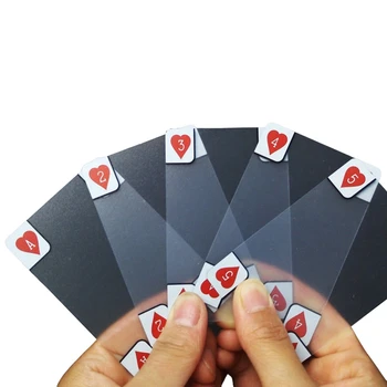 3X Творчески Прозрачна Пластмаса Водоустойчив карти за Покер, Новост, Пощенски код, Покер, карти за Игра