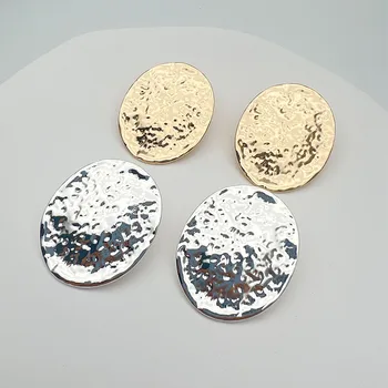 Прости Геометрични метални обеци с неправилна форма с чеканкой За жени, подарък за парти, Модни бижута, Аксесоари за уши CE099