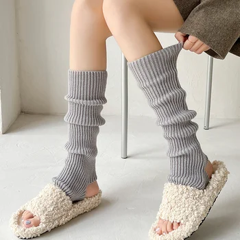 Дамски гети JK Lolita, есен-зима, топлоизолация, Бели възли Чорапи, мини крака, Дълги чорапи Y2K, копчета за обувки