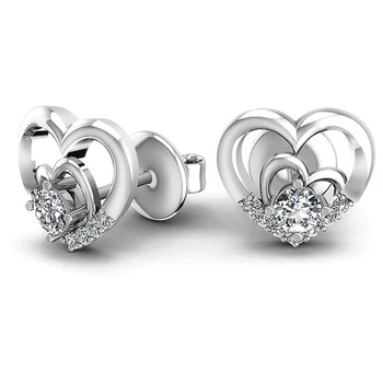 Модерни Обеци-карамфил под формата на сърце, сватбени аксесоари за уши за жени, Нежни Романтични дамски бижута на Едро