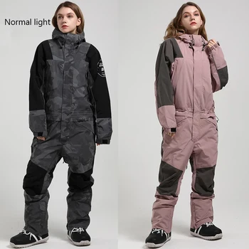 Новият едно парче от ски за да отговарят За жени И мъже, Удебелена термална яке за сноуборд, Гащеризон, Ски комплект, Ветрозащитная водоустойчив зимни дрехи