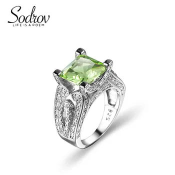 SODROV Корейската мода светло зелен цвят Циркон Бижута-Годежни пръстени за жени
