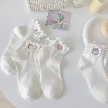 4 чифта пролетно-летните модни нови женски чорапи, бели ежедневни кавайные луксозни чорапи в стил Лолита