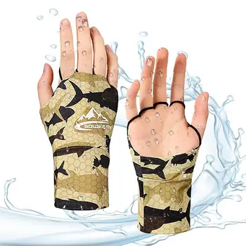 Риболовни ръкавици с SPF, риболовни UV-ръкавици с пет пръста, куха конструкция, Слънчеви риболовни ръкавици със защита от ултравиолетови лъчи, мъжки ръкавици за гребане
