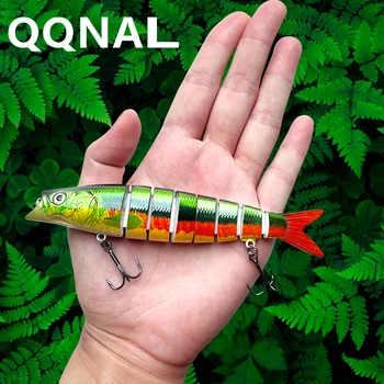 QQNAL Luya баит 140 mm/21 г многосекционная риба, восьмисекционная стръв за гольца, биомиметическая стръв, риболовни принадлежности за различни региони, открит
