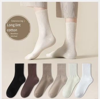 5 двойки/лот, Зимни дамски Памучни чорапи, Дебели топли обикновена чорапи, меки дишащи против хлъзгане, спортни чорапи, Високо качество, на Новост 2023 година