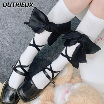 Есенно-зимни сатен Дантелени чорапогащи с голям нос, Сладки Памучни чорапи принцеса Лолита в японски стил, чорапи-тръби JK, Чорапи