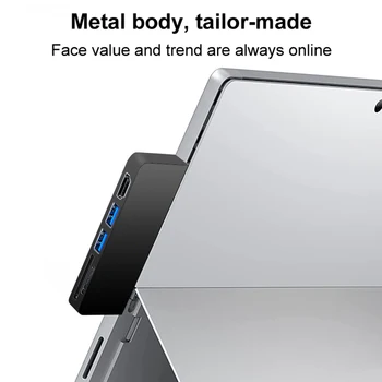 Високоскоростно зарядно устройство за четене на карти 5-в-1 USB 3.0 Dock, HDMI-съвместим адаптер за устройства, четец за карти SD/ TF за Surface Pro 7