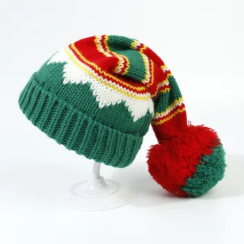 Модерен плюшено топка за родители и деца, Коледна шапка Нови Коледни Аксесоари Подарък Плюшен вязаная капачка за жени