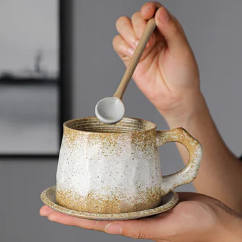 Реколта Японската Керамични Кафеена Чаша Набор от Съдове За Печене В Пещ Креативна Керамична Чаша за ръчно изработени Чаша за Вода Ръчно изработени подаръци
