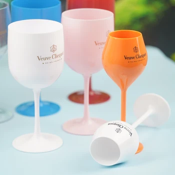 Чаши за вино-флейта Veuve Clicquot Пластмасови Чаши за вино, които могат да се мият в съдомиялна машина, Бял Оранжев Акрилни Чаша за шампанско, Бира, чаши за уиски