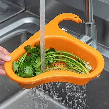 Кухненска мивка Сливное Сито Кошница За остатъци от филтъра за боклук Форма Подвесное Средство за измиване на зеленчуци Триъгълни рафтове за съхранение