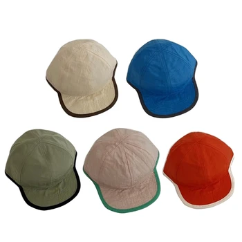 Детска бейзболна шапка F62D за летен отдих, тънка панама с широка периферия, Солнцезащитная Панама за момчета и момичета, Унисекс-шапка