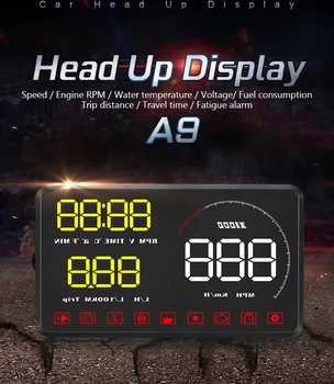 Авто монитор OBD2, многофункционална система за предупреждение за скорост, цифров централен дисплей A9, 5,5-инчов HD-дисплей