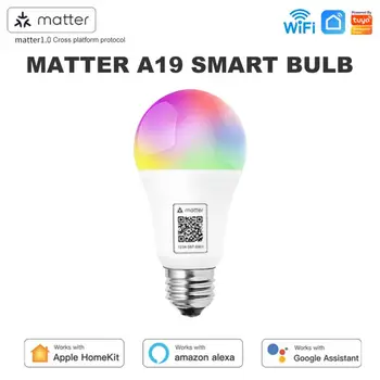 Енергийно ефективно интелигентно осветление Безжична система Matter A19 Smart Light Елегантна иновативно гласово управление на Свързаните устройства с високо качество