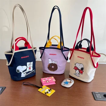 Чанта през рамо Kawaii Снупи, мультяшная скъпа чанта-кофа, ежедневни холщовая чанта с творчески принтом, подарък за приятели