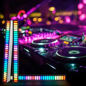 RGB Цветни тръби Led лента Светлина Управление на звука Звукосниматель Ритъм Лека музика Двигател светлина USB Енергоспестяващ нощна лампа Decora