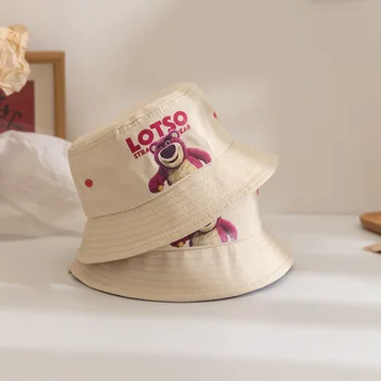 Модни детски панама с сладък мечок и анимационни принтом, детска шапка Рибар, Лятна градинска солнцезащитная детска плажна шапка