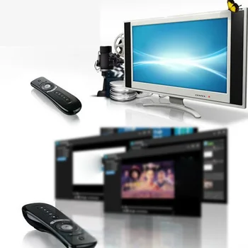 Безжична клавиатура T2, 2 4G, 3D tv, едностранно дистанционно управление, Ергономична дръжка, твърди гумени клавиши, малък контролер, вграден в батерията