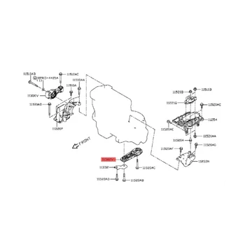 Определяне на гърба на долната стойки на двигателя на Nissan Juke Sentra Tiida 2011-2019, Буфер на двигателя при събирането на
