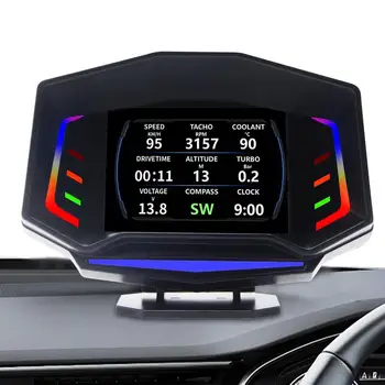 Измерване на скоростта на Hud, цифрови GPS-измерване на скоростта с двухрежимным дисплей OBD2 / GPS Obd2, цифрови GPS-измерване на скоростта с тестото ускоряване